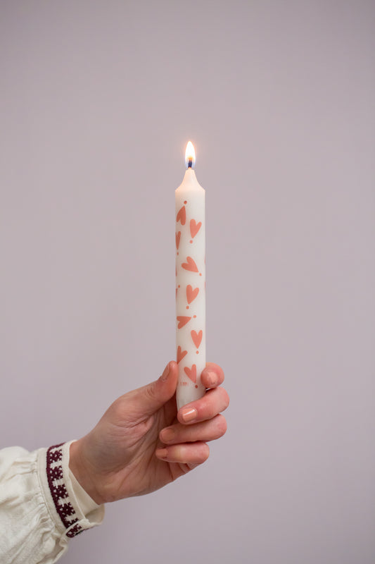 Kaars Hartjes roze