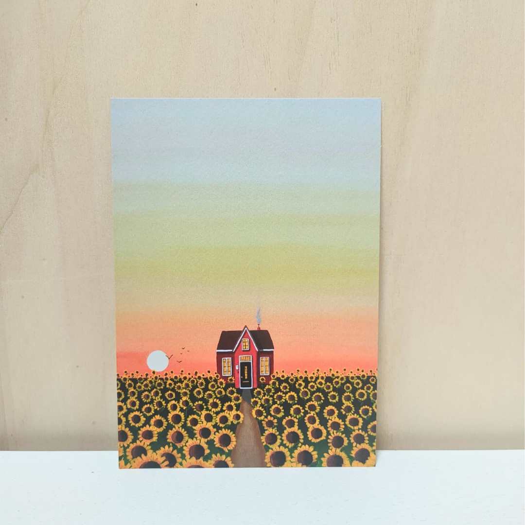 Kaart 'Huisje tussen de zonnebloemen'