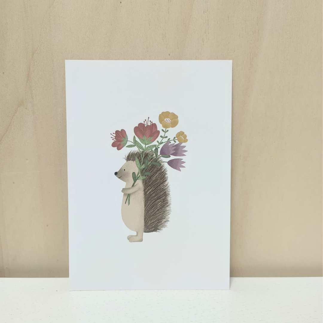 Kaart 'Egel met boeketje'