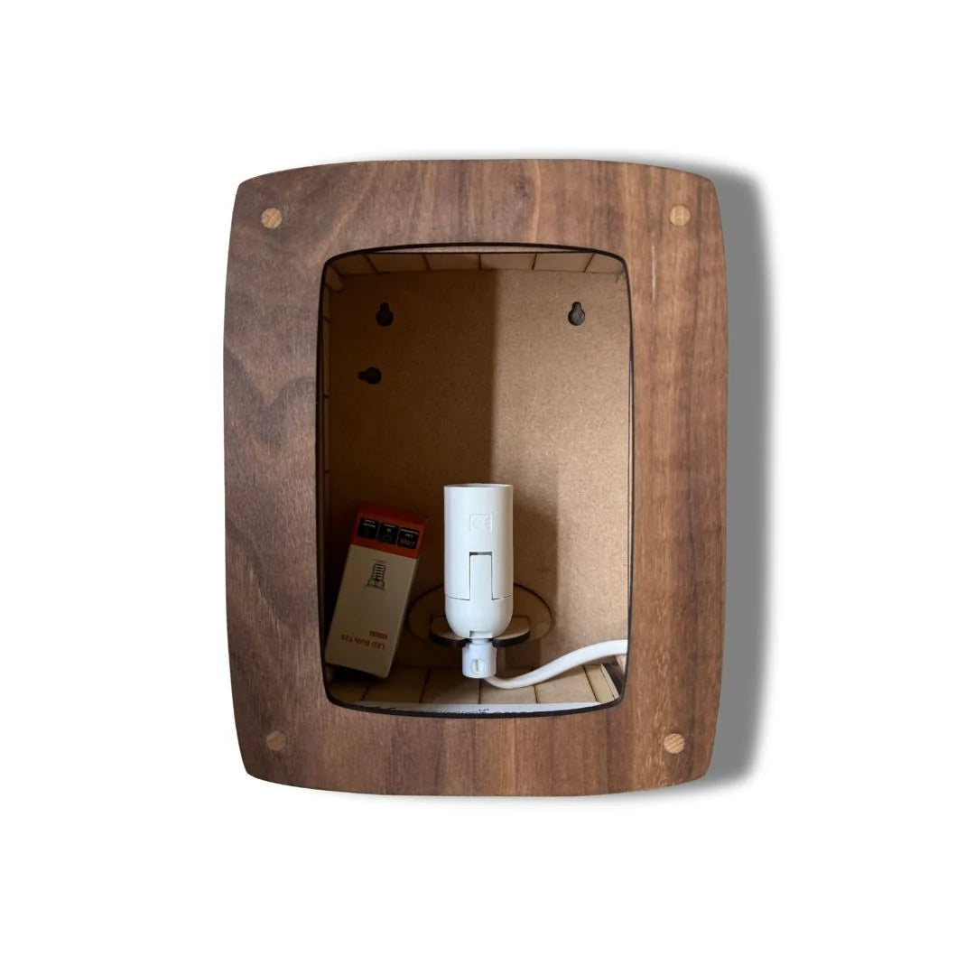 Kaartenlamp Walnoot