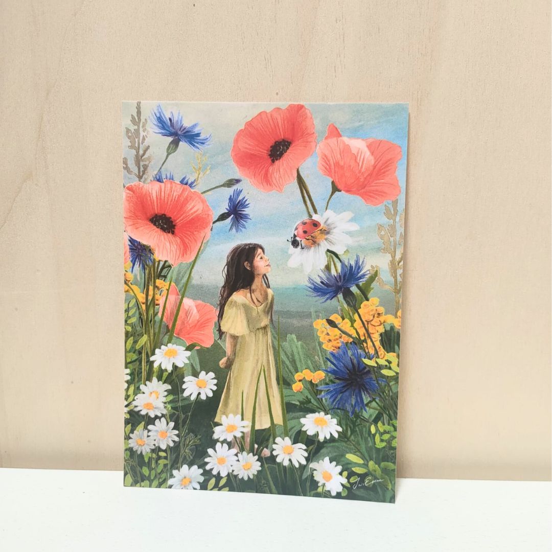 Kaart 'Tussen de bloemen'