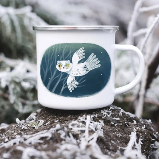 Emaille mok Sneeuwuil