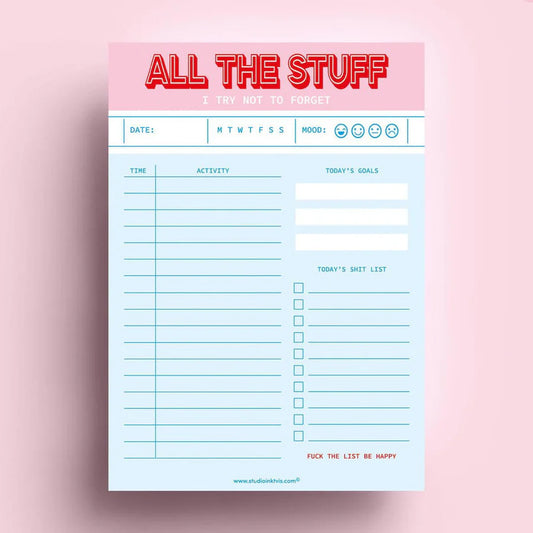 Notiteblok 'All the stuff I try not to forget'