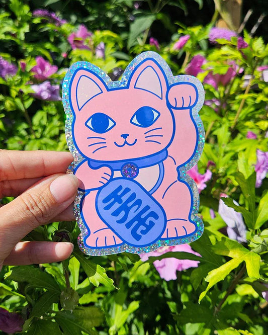 Sticker glitter Lucky cat