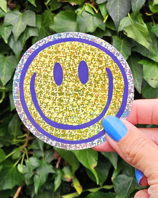 Sticker glitter Smiley