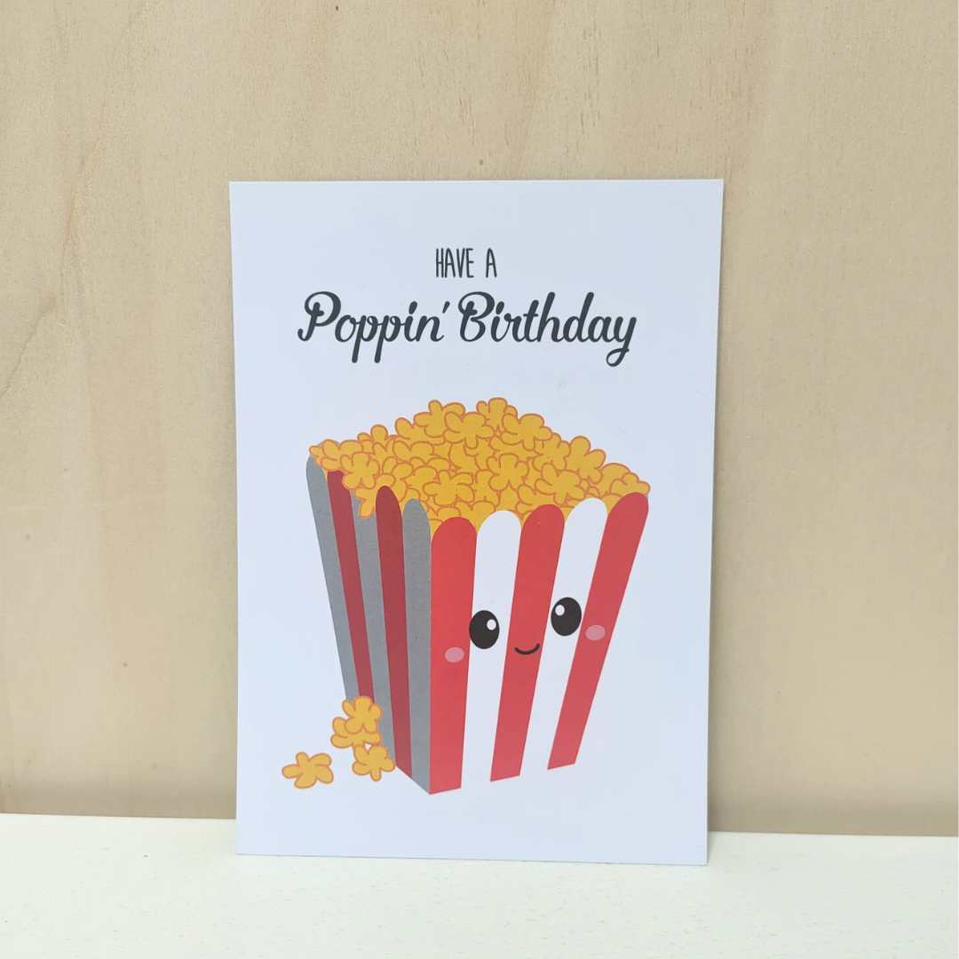 Kaart 'Poppin Birthday'