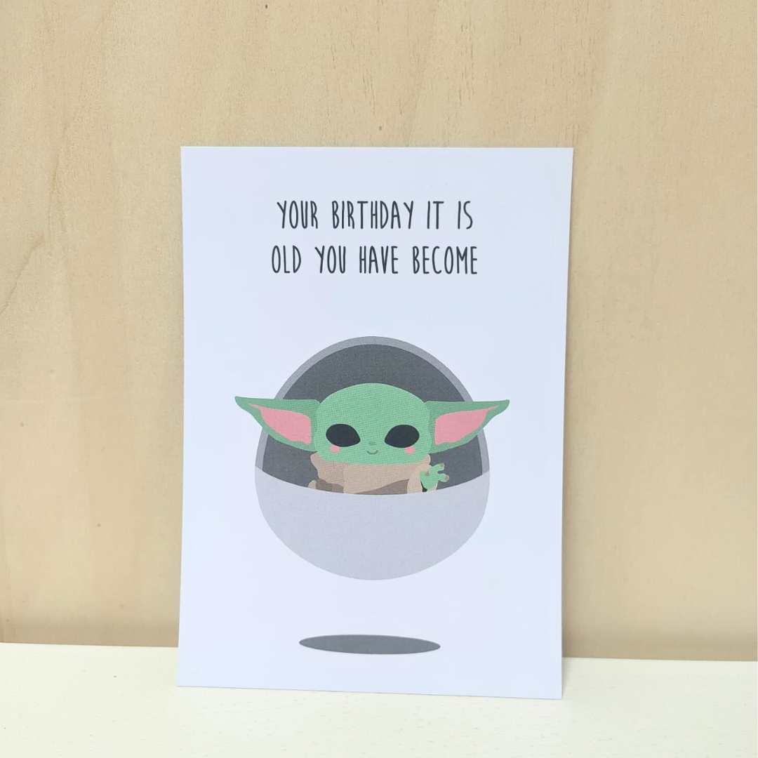 Kaart 'Yoda birthday'