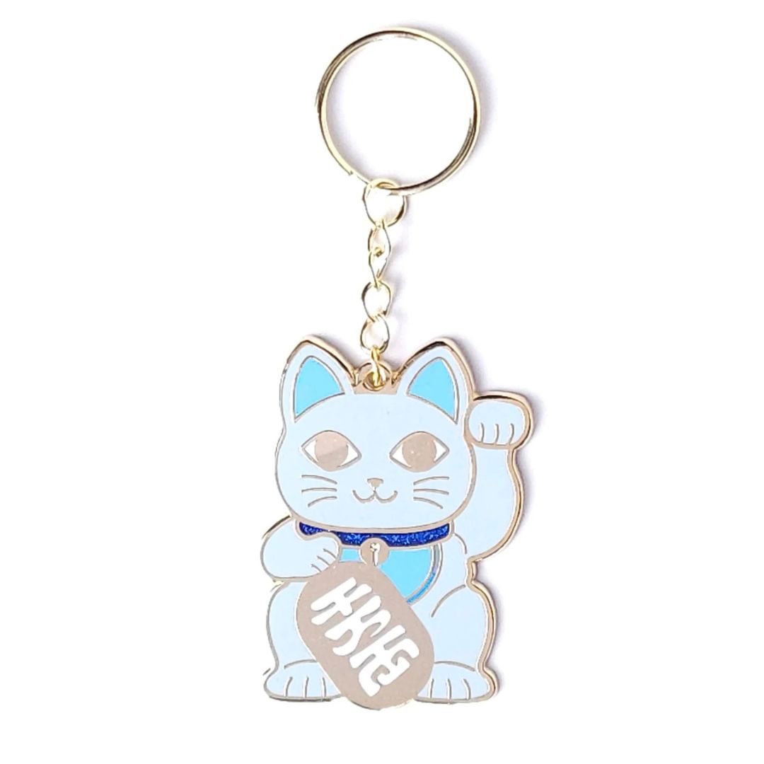 Sleutelhanger 'Maneki Neko blauw'