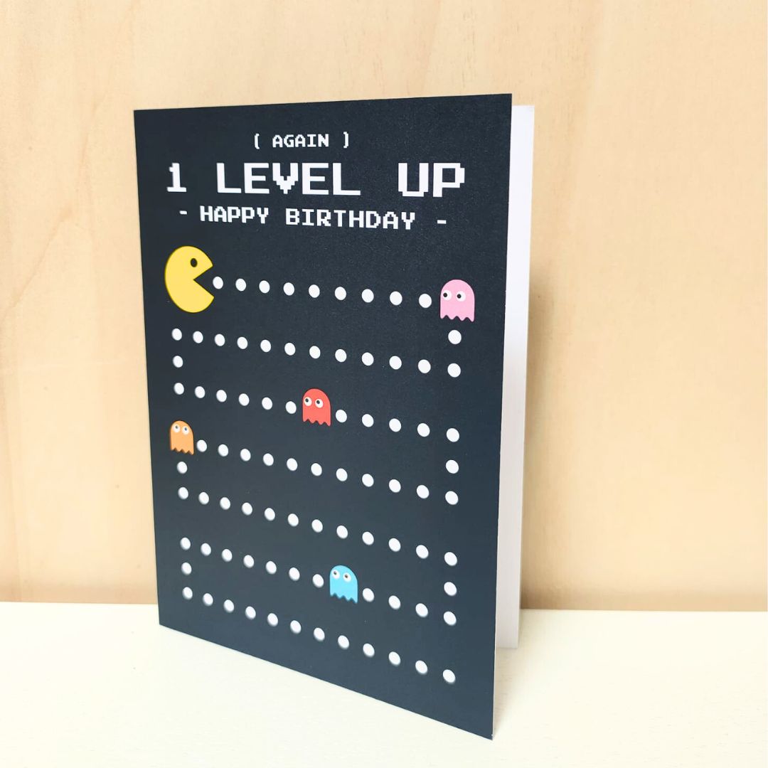 Wenskaart '1 level up'