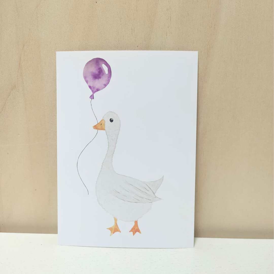 Kaart 'Gans met ballon'