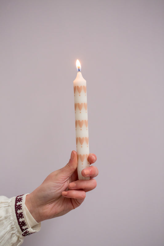Kaars Hartjes geel