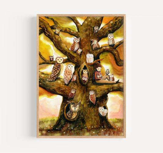 Art print 'Owl tree'