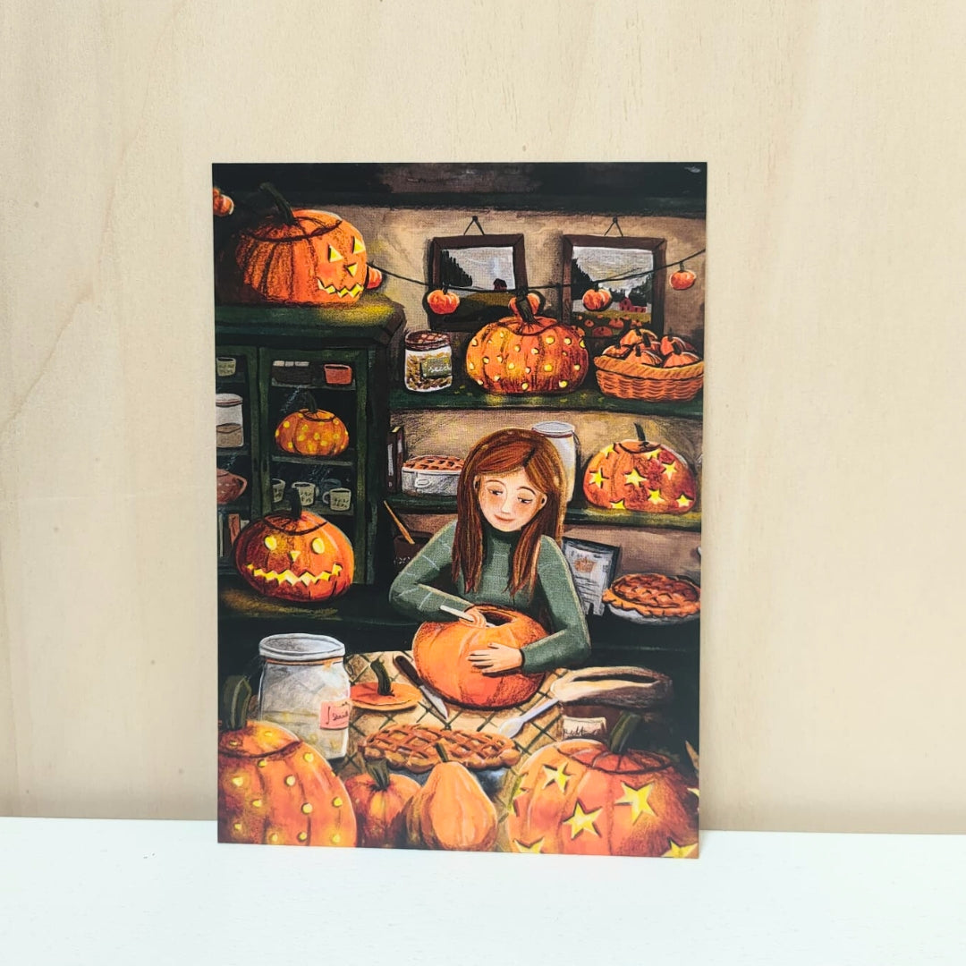 Kaart 'Halloween pompoenen'
