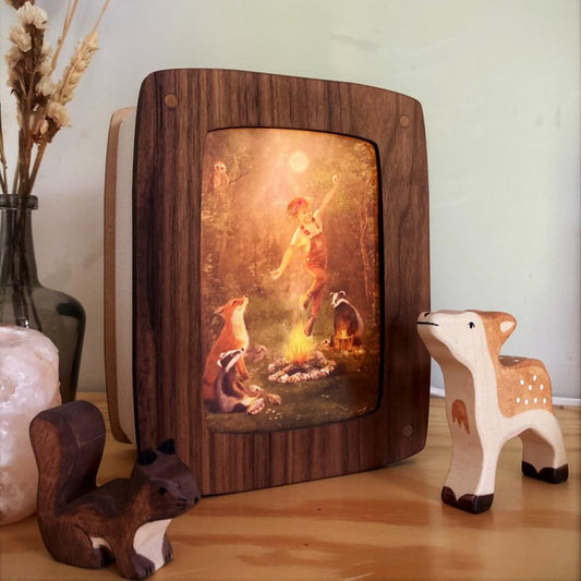 Kaartenlamp Walnoot