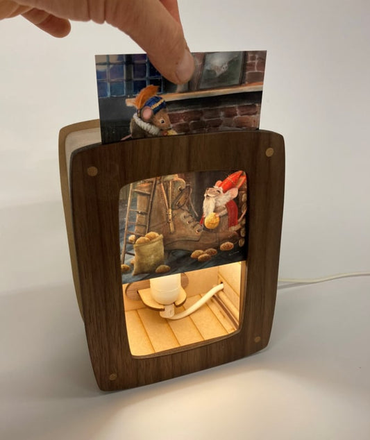 Kaartenlamp Walnoot
