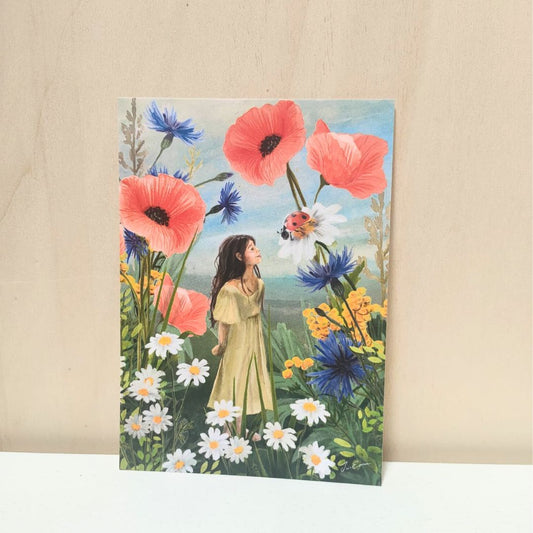 Kaart 'Tussen de bloemen'