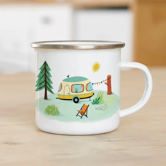 Emaille mok Happy camper