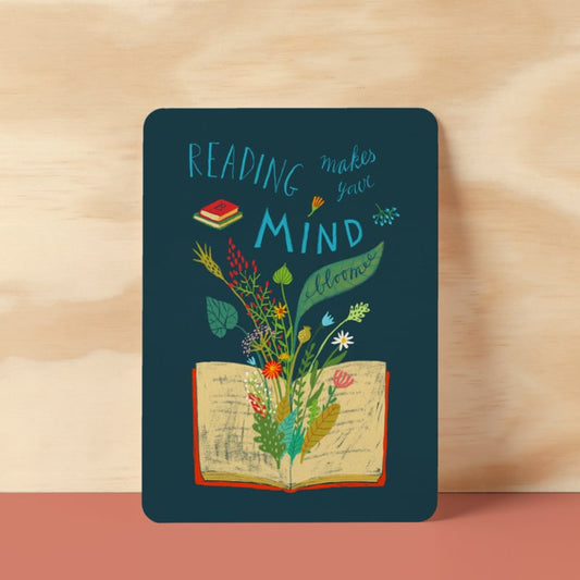Kaart 'Reading makes the mind bloom'
