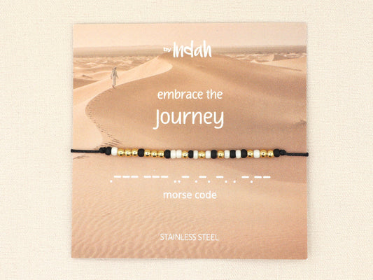 Morse code 'Embrace the journey'