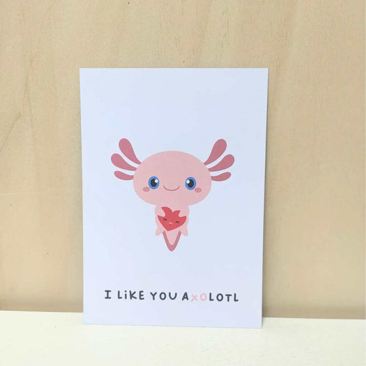 Kaart 'I like you axolotl'