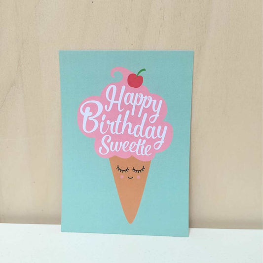 Kaart 'Happy birthday sweetie'