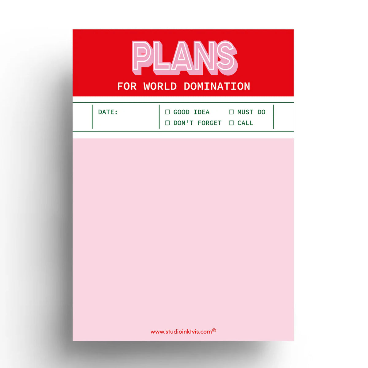 Notitieblok 'Plans for world domination'