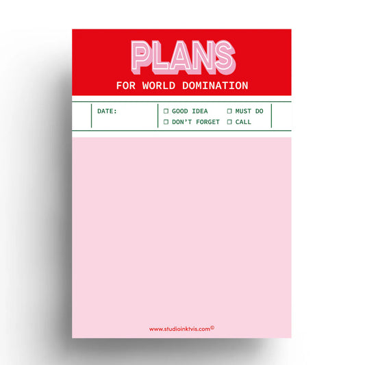 Notitieblok 'Plans for world domination'