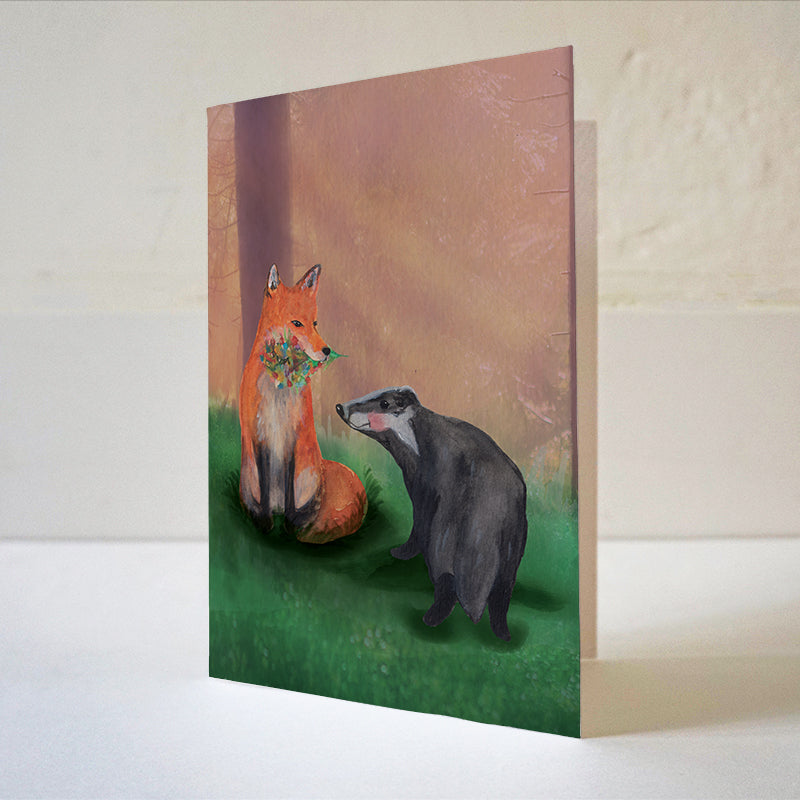 Wenskaart 'Een lief boeketje geven'