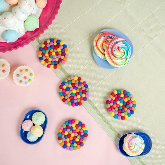 Onderzetter Multi color 10 cm (set van 4)