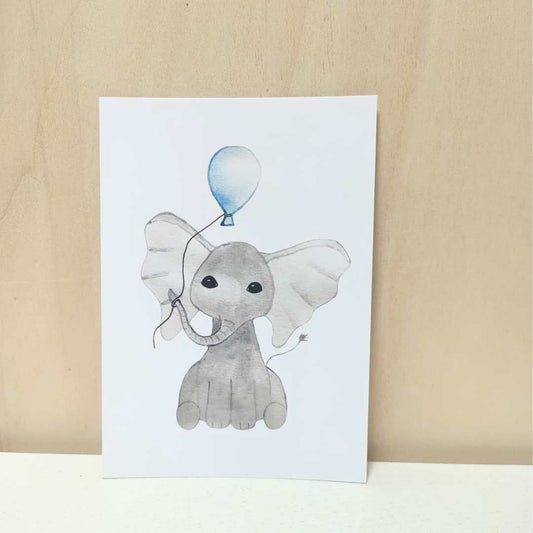Kaart 'Olifant met ballon'