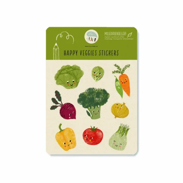 Stickervel ‘Happy veggies’ – Illu-ster